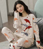 Pajamas Set Women Cute Cartoon Print Sleepwear 2 Piece Lounge Sets