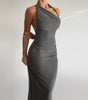 Backless Slim Fit Halter Dress with Fish-Tail Skirt