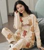 Pajamas Set Women Cute Cartoon Print Sleepwear 2 Piece Lounge Sets