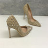 Women's Shoes Golden Ladies Rivet High Heels 12CM