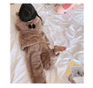 Parent-child Plush Pajamas Gloves Brown Bear Cartoon Cute