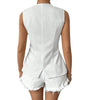 Sleeveless Button Round Neck Elegant Vest