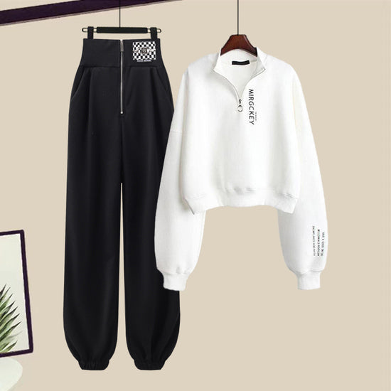 Women's Sweater Autumn Casual Sports Two-piece Suit