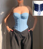 Y2K Back-Tie Denim Corset Top