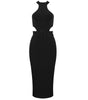 Halter Mini Dress Slim Long Evening Gown