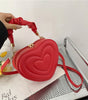 Heart-Shaped PU Leather Crossbody Bag