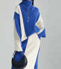 Turtleneck Long-sleeved Knitted Top Two-piece Set