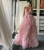 Evening Gown Prom Irregular Spaghetti-strap Mesh Long Dress