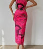 Women's Clothing Slit Hemline At Hem Sleeveless Printed Dress