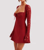 Sexy Y2K Corset Lace Dress - Long Sleeve, Backless Lace-Up