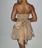 Sequined Tube Top Slimming Bow Evening Dress