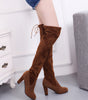 Schwarze kniehohe Stiefel für Frauen Schuhe High Heel Lange Stiefel
