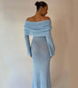 Gestricktes Kleid mit langen Ärmeln und One-Shoulder-Träger