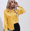 One-Button Satin Long Sleeve Shirt