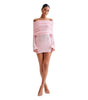 Women's Hollow-out Long-sleeved Off-shoulder Dress Short Skirt