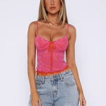 Sexy Lace Camisole Summer Slim Gauze Backless Lace-up