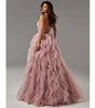 Evening Gown Prom Irregular Spaghetti-strap Mesh Long Dress