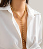 Retro Round Beads Chain Beaded Simple Tassel Long Necklace