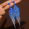 Full Rhinestone Tassel High-grade Luxury Style Earrings