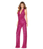 Summer Women's Sleeveless Halter Sequined Jumpsuit