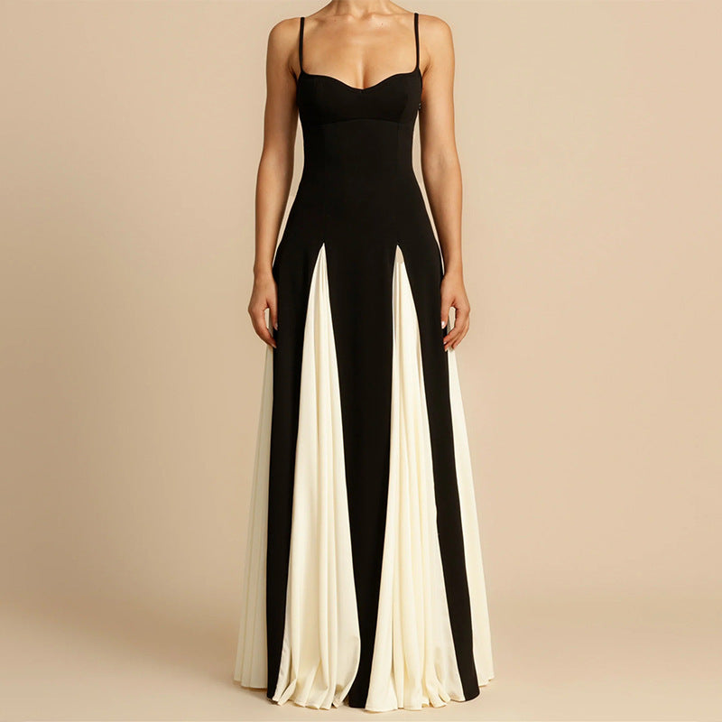 Modisches Sling-Kleid mit Farbkontrasten für Damen