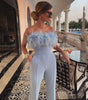 Women's Plumage And Breast Pure Color Cut Back Jumpsuit