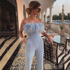 Women's Plumage And Breast Pure Color Cut Back Jumpsuit