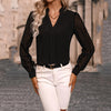 V-neck Stitching Elegant Long-sleeved Top