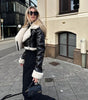 European And American Style Double-sided Loose Short Zipper Fur Integrated Jacket