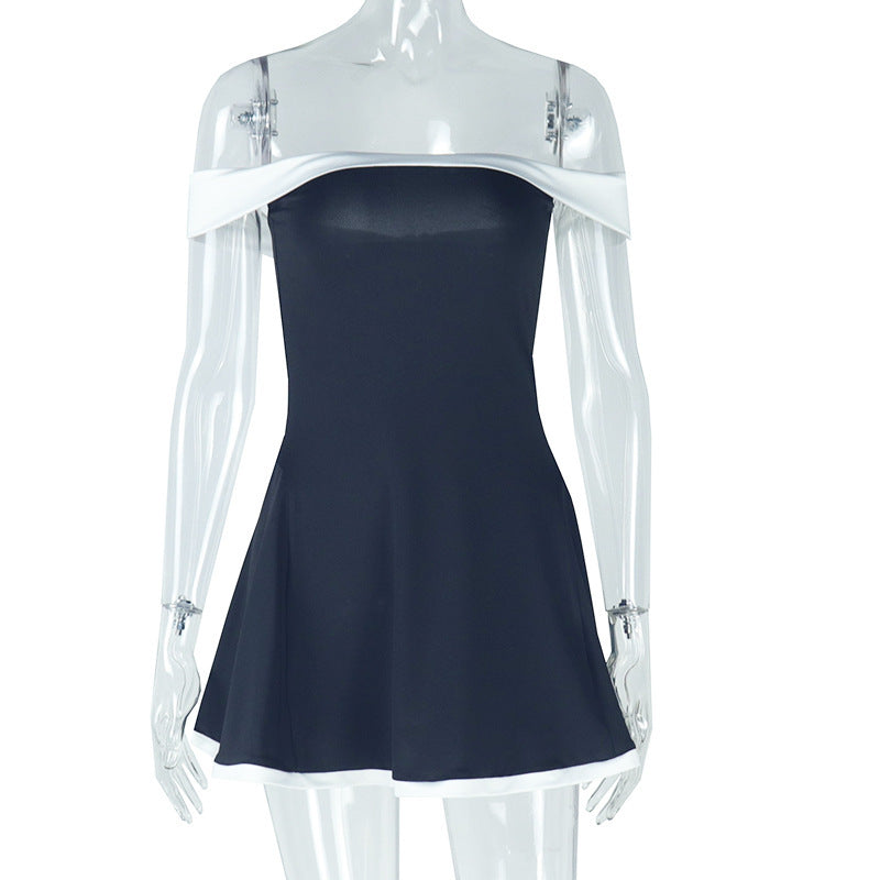 The Noir Contrast Mini Dress