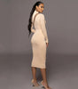 Round Neck Long Sleeve Stitching Dress Women