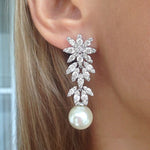 Wedding Dress Earrings Super Shiny Pearl