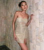 Hollow Out Shiny Design Tube Top Dress Women