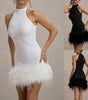 Women's Sleeveless Slim Shiny Plush Dress