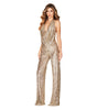 Summer Women's Sleeveless Halter Sequined Jumpsuit