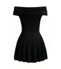 Pure Desire Style Off-shoulder Dress Off-neck High Waist Skirt Fashion Dress