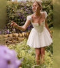 European And American Waist Slimming Pleated Slim White Dress Skirt
