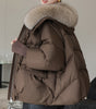 Women's Short Fur Collar Padded Winter Jacket