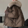 Women's Short Fur Collar Padded Winter Jacket