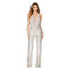 Summer Women's Sleeveless Halter Sequined Jumpsuit