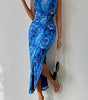 Women's Clothing Slit Hemline At Hem Sleeveless Printed Dress