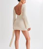 Y2K Long-Sleeve Backless Dress – Sexy & Hip-Hugging Fit!
