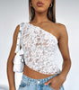 Lace Backless Asymmetrical Summer Top