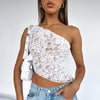 Lace Backless Asymmetrical Summer Top