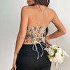 Y2K Floral Back-Tie Tube Top