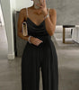Wide Leg Sleeveless V-neck Halter Trousers Jumpsuit