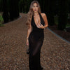 Waist-tight Slim Backless Solid Color Dress
