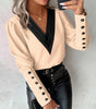 Fashion V-Neck Long Sleeve Blouse