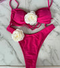 Tube Top 3D Flower Bra Briefs