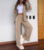 Lässiger Damenanzug mit Polokragen und Hose mit weitem Bein, zweiteiliger Anzug